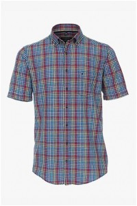 Leinen-Karo-Kurzarmhemd von Casamoda